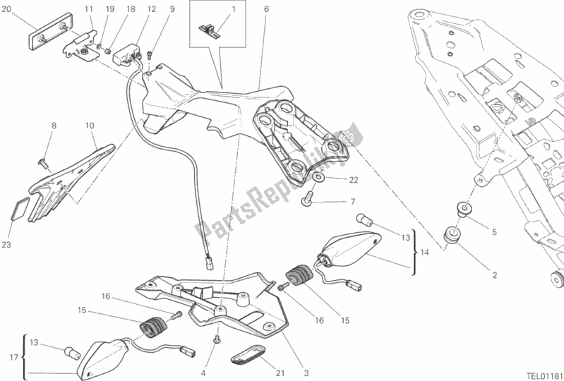 Todas las partes para 28b - Soporte De Placa de Ducati Monster 821 Stealth Thailand 2020
